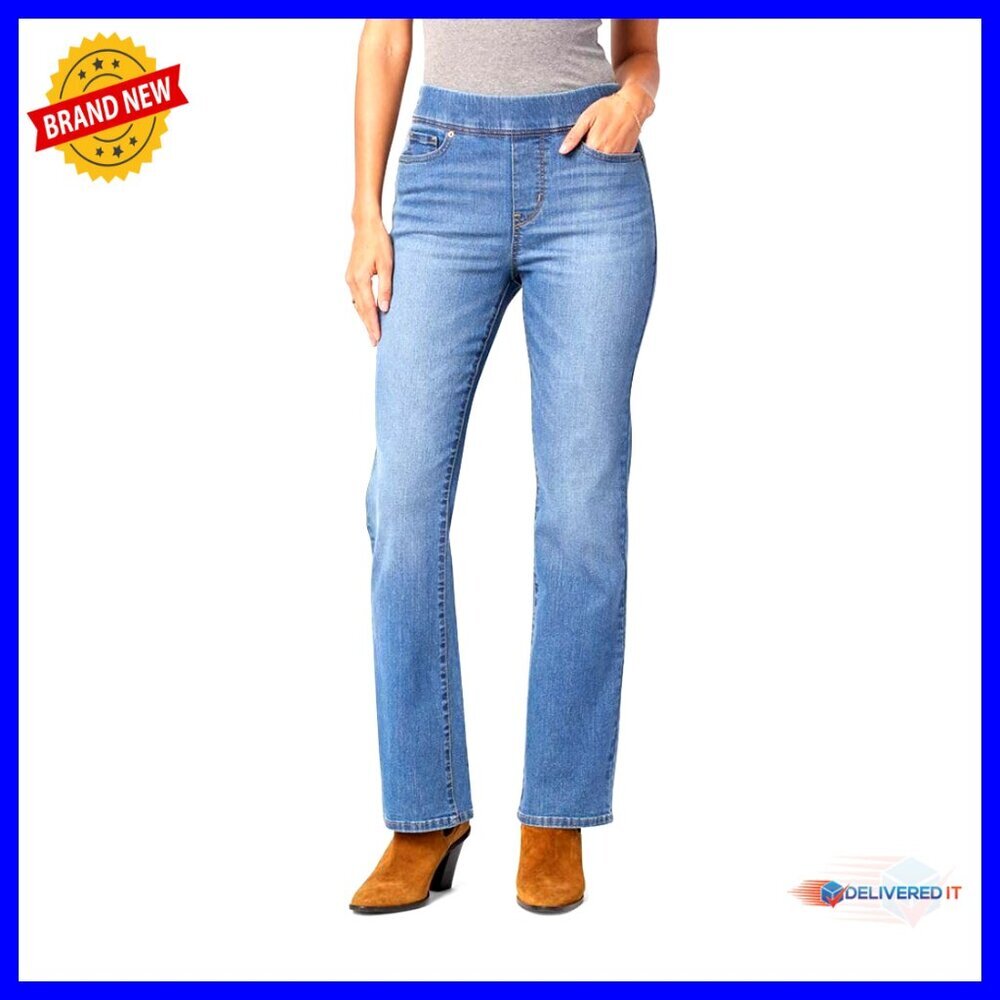 Super-Stretch Bootcut Jeans with Tummy-Shaping Panel, High Rise